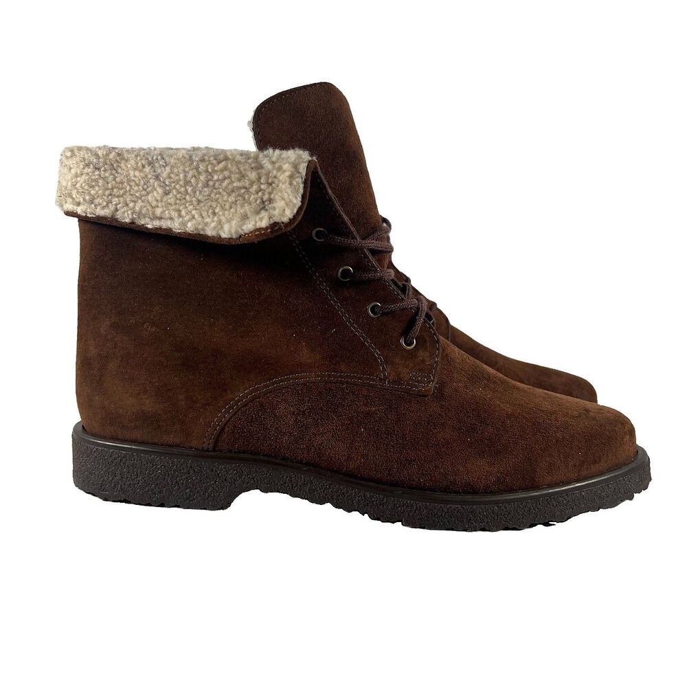 Canada North Brown Suede Sherpa Lined Waterproof Boots Women's Size 10
